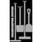 5S Supplies 5S Housekeeping Shadow Board Broom Station Version 10  - Black Board / Gray Shadows  With Broom HSB-V10-BLACK/GRAY-KIT - alternate 1